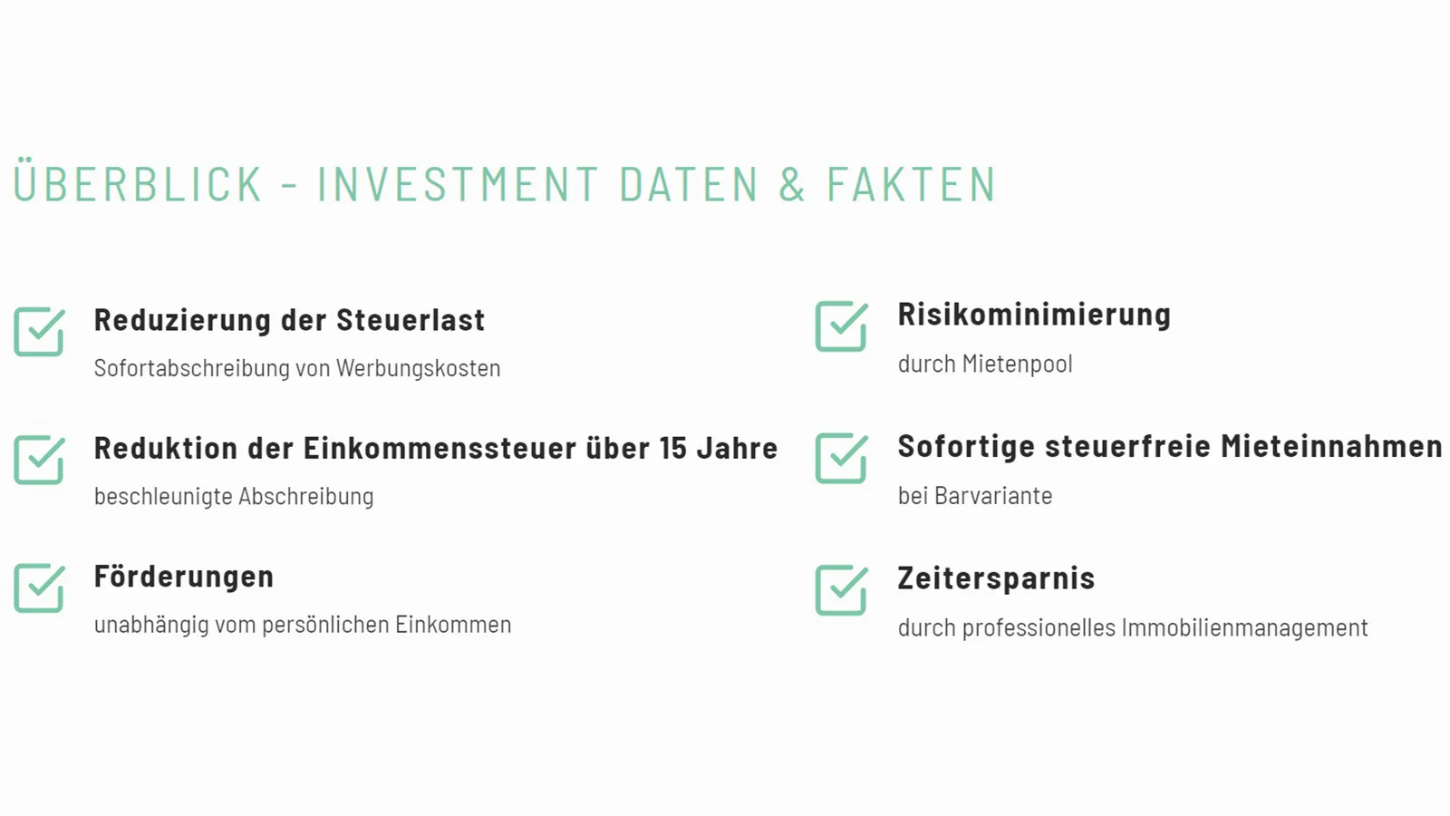 © Valuita GmbH UEBERBLICK - INVESTMENT DATEN & FAKTEN Haus E